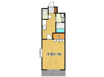 メゾン・ド・ロータス(1K/2階)の間取り写真