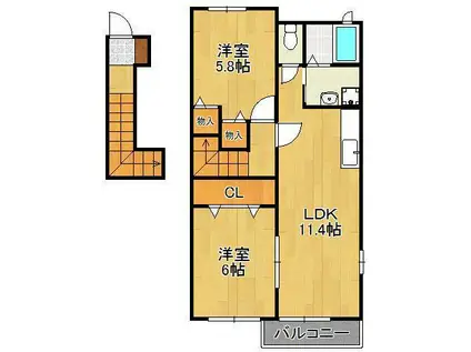リアルエステートⅤ(2LDK/2階)の間取り写真