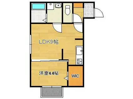 レスポワールⅡ(1LDK/1階)の間取り写真