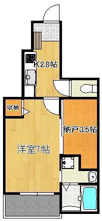 アメイジング コート(1SK/1階)の間取り写真