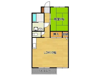 アルファー21(1LDK/2階)の間取り写真