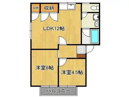 フレグランスM A・B・C (2LDK/2階)の間取り写真