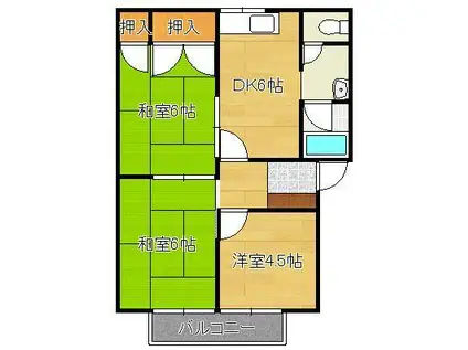 フレグランスM A・B・C (3DK/2階)の間取り写真