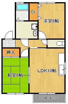 セラヴィA(2LDK/1階)の間取り写真