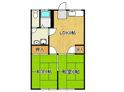 アオイコーポ(2LDK/2階)の間取り写真