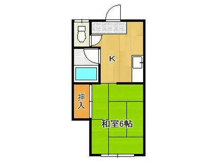 コーポ香月(1K/2階)の間取り写真