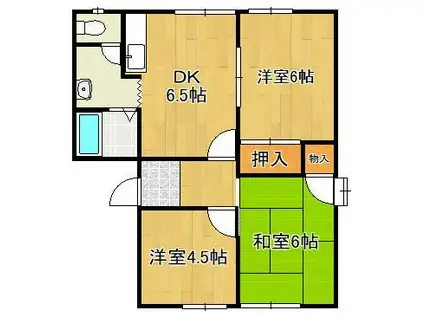 ガーデンライフK(3DK/2階)の間取り写真