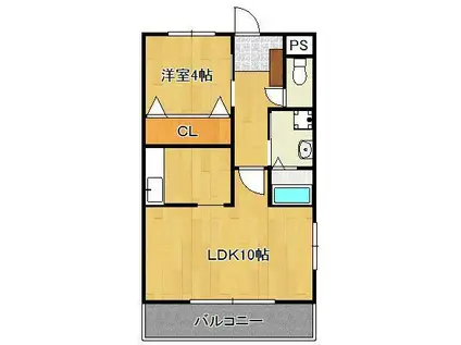 GO-ON(1LDK/2階)の間取り写真