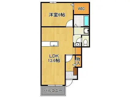 KEI HOUSE3(1LDK/1階)の間取り写真