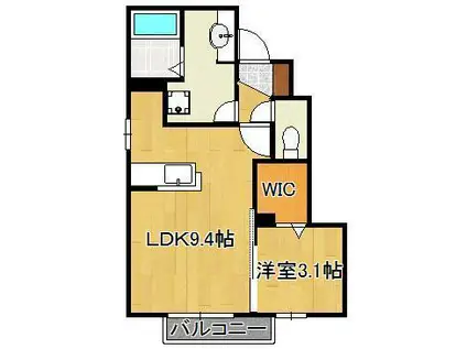 サンハイム チサ(1LDK/1階)の間取り写真