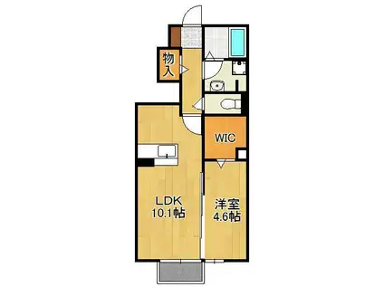 ハイヒルズ中央(1LDK/1階)の間取り写真