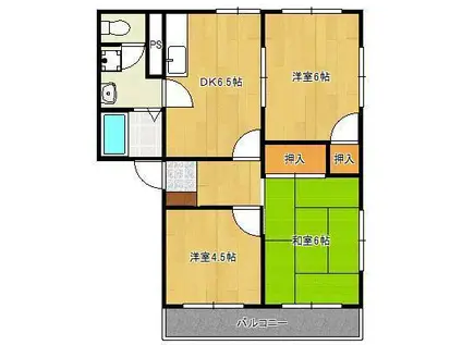 ワイルドダック(3DK/1階)の間取り写真