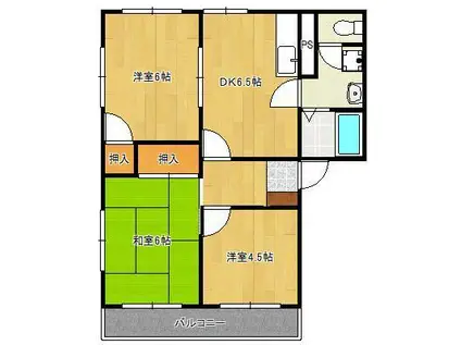 ワイルドダック(3DK/1階)の間取り写真