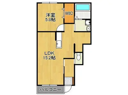 ハイム吉田東(1LDK/1階)の間取り写真