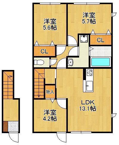 SHINE A棟(3LDK/2階)の間取り写真