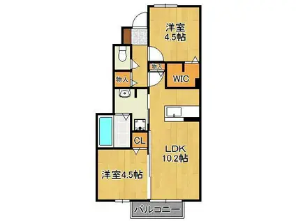 フォンティーヌ(2LDK/1階)の間取り写真