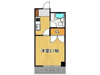 宮田ハイツ(1K/6階)の間取り写真