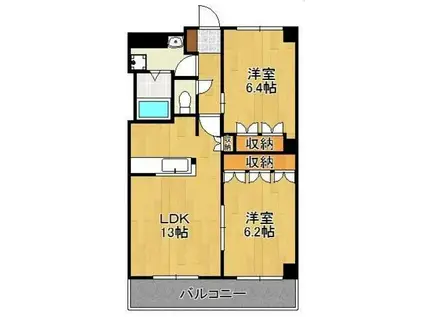 レジデンス若宮インターB(2LDK/2階)の間取り写真