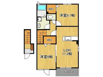 GRAND PALACE 2(2LDK/2階)の間取り写真