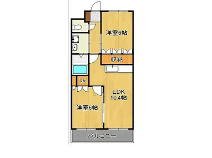 UNICO CASAⅡ(2LDK/2階)の間取り写真