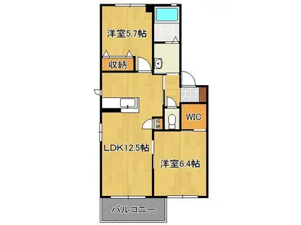 ベニコー B棟(2LDK/2階)の間取り写真