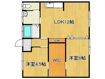 メゾンド・ワダ(2LDK/2階)の間取り写真