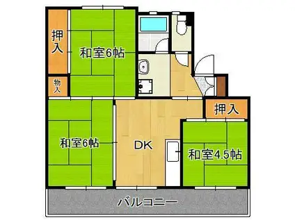 メモリープラザ中間Ⅰ(3DK/5階)の間取り写真