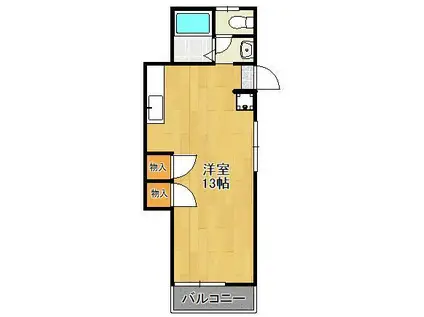 プチコーポ(ワンルーム/2階)の間取り写真