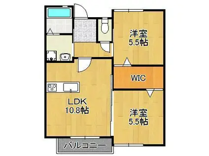 マキハウスⅡ(2LDK/1階)の間取り写真