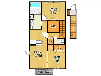 ドルチェ3(2LDK/2階)の間取り写真