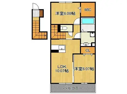 COMFORTAS K(2LDK/2階)の間取り写真
