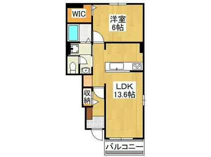 エムグランツ(1LDK/1階)の間取り写真