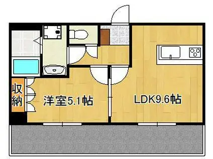 ハートフルプラザ(1LDK/1階)の間取り写真