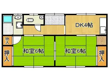 大谷アパート(2DK/2階)の間取り写真