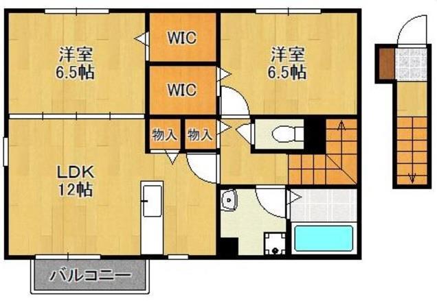 プレミールASAGIRI(2LDK/2階)の間取り写真