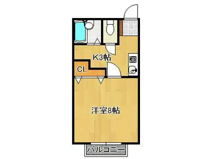 メゾンドジルエット(1K/2階)の間取り写真