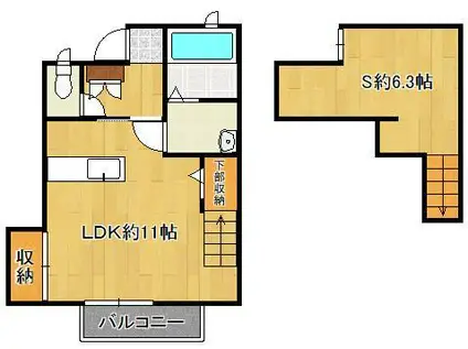 ロフトスタイル(1LDK/1階)の間取り写真