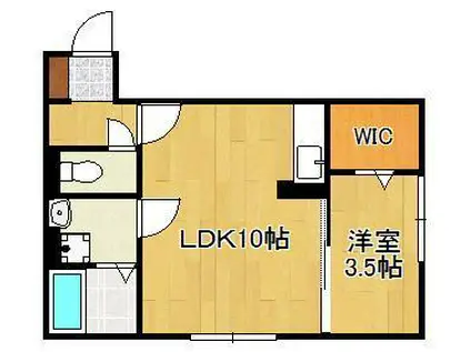 ステラコート壱番館B棟(1LDK/2階)の間取り写真