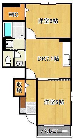 レジデンス・ゼファー Ⅰ(2DK/1階)の間取り写真