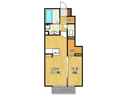 リバーフィールド(1LDK/1階)の間取り写真