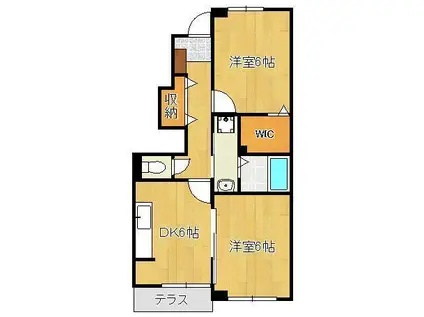 エステート長津タウン21 B(2DK/1階)の間取り写真