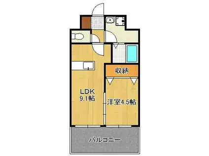 レジェンド直方 壱番館(1LDK/2階)の間取り写真