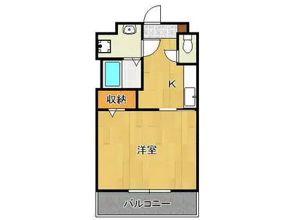 ユーミークランツ殿町(1K/1階)の間取り写真