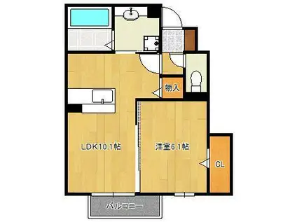 D-ROOMたかむら A棟(1LDK/1階)の間取り写真