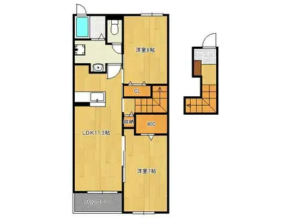 プレザントA(2LDK/2階)の間取り写真
