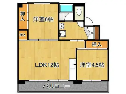 ビレッジハウス鞍手2号棟(2LDK/3階)の間取り写真
