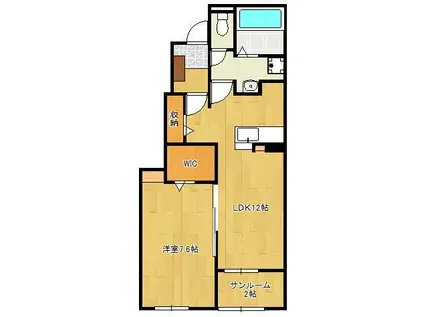 カーサ・エレガンテ・23(1LDK/1階)の間取り写真