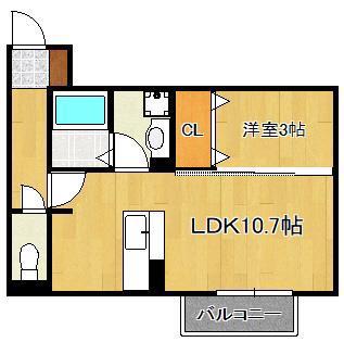 プレステージⅢ(1LDK/1階)の間取り写真