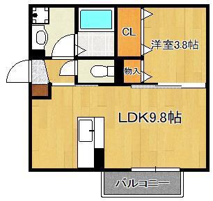 プレステージⅢ(1LDK/2階)の間取り写真