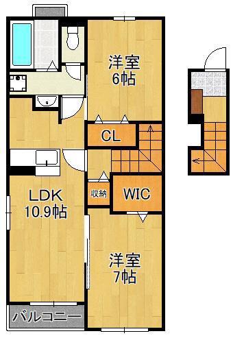 ボスカート J.1(2LDK/2階)の間取り写真
